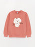 LC Waikiki Crew Neck Embroidered Long Sleeve Girl Sweatshirt